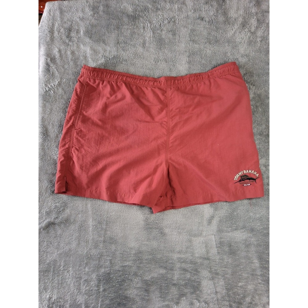 VINTAGE Tommy Bahama Swim Trunks Mens Medium Red Lined‎ Bathing Suit